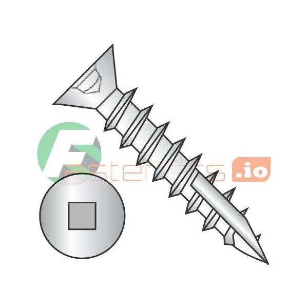 Newport Fasteners Wood Screw, #6, 7/8 in, Zinc Plated Steel Flat Head Square Drive, 6000 PK 351144 - main